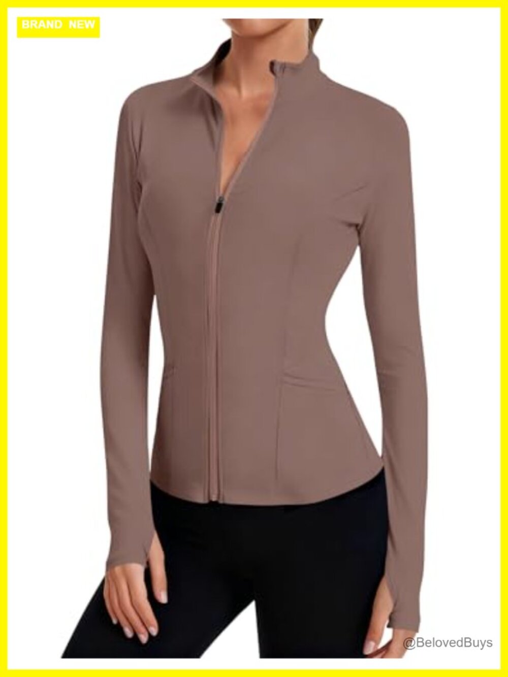 Women's Cropped Zip Up Athletic Jacket Long Sleeve Workout Top with Thumbholes
